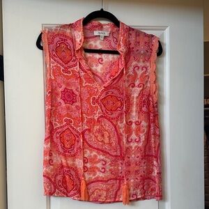 Vibrant Paisley Sleeveless Blouse